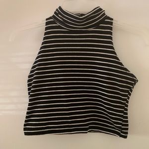 Large American Apparel striped turtleneck crop top